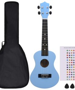 Set dječjeg ukulelea Soprano s torbom svjetloplavi 23 "