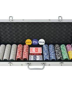 Set za Poker s 500 Laserskih Žetona Aluminijum