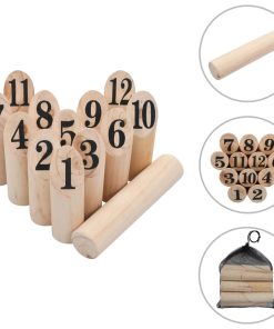 Set za igru brojevima Kubb drveni
