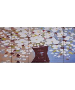 Set zidnih slika na platnu s uzorkom cvijeća u vazi 150 x 60 cm