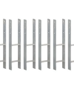 Sidra za ogradu 6 kom srebrna 12 x 6 x 60 cm pocinčani čelik