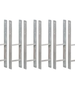 Sidra za ogradu 6 kom srebrna 14 x 6 x 60 cm pocinčani čelik