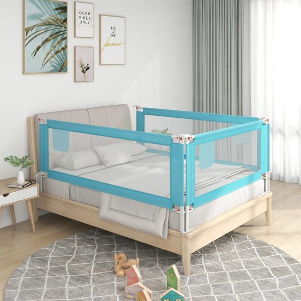 Sigurnosna ograda za dječji krevet plava 100 x 25 cm od tkanine