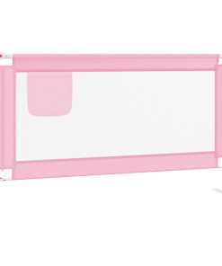Sigurnosna ograda za dječji krevet ružičasta 140x25 cm tkanina