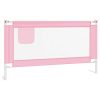 Sigurnosna ograda za dječji krevet ružičasta 150x25 cm tkanina