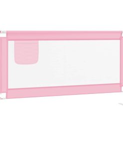 Sigurnosna ograda za dječji krevet ružičasta 150x25 cm tkanina
