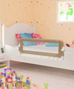 Sigurnosna ogradica za dječji krevet bež 120 x 42 cm poliester