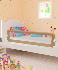 Sigurnosna ogradica za dječji krevet bež 150 x 42 cm poliester
