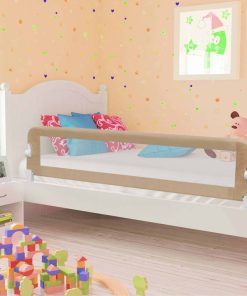 Sigurnosna ogradica za dječji krevet bež 180 x 42 cm poliester