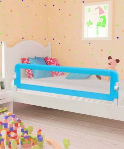 Sigurnosna ogradica za dječji krevet plava 120x42 cm poliester