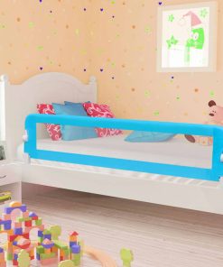 Sigurnosna ogradica za dječji krevet plava 180x42 cm poliester