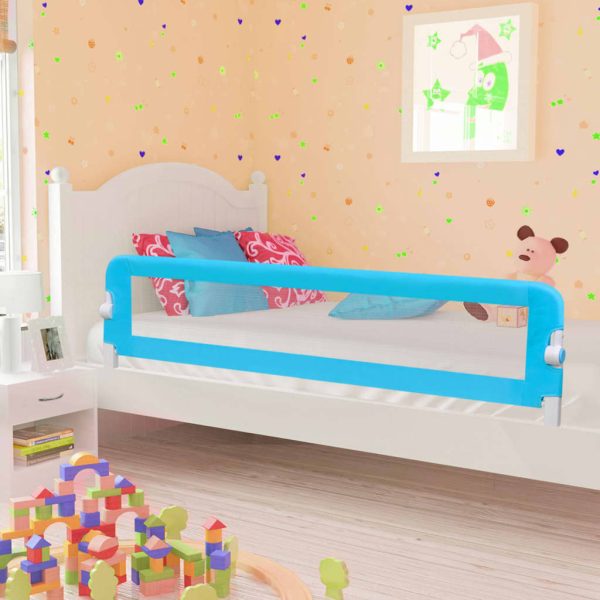 Sigurnosna ogradica za dječji krevet plava 180x42 cm poliester