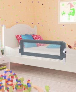 Sigurnosna ogradica za dječji krevet siva 102 x 42 cm poliester
