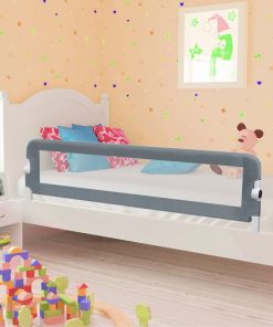 Sigurnosna ogradica za dječji krevet siva 120 x 42 cm poliester