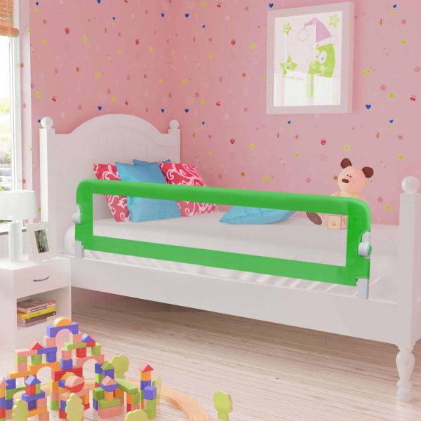 Sigurnosna ogradica za dječji krevet zelena 120x42 cm poliester