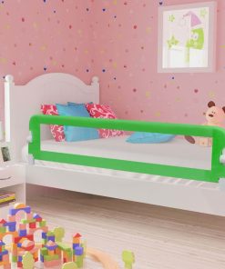 Sigurnosna ogradica za dječji krevet zelena 180x42 cm poliester