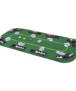 Sklopiva četverodijelna podloga za poker stol za 8 igrača pravokutna zelena