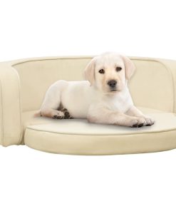 Sklopiva sofa za pse krem 73 x 67 x 26 cm plišana perivi jastuk