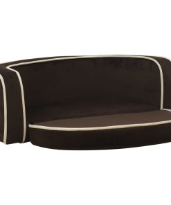 Sklopiva sofa za pse smeđa 73x67x26 cm plišana perivi jastuk
