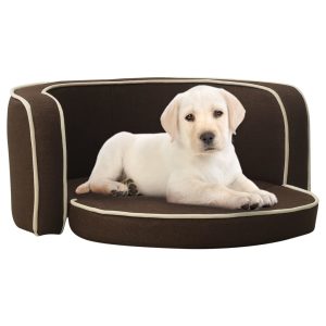 Sklopiva sofa za pse smeđa 76 x 71 x 30 cm platno perivi jastuk