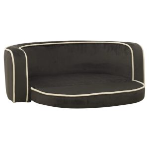 Sklopiva sofa za pse tamnosiva 73x67x26 cm pliš perivi jastuk
