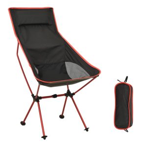Sklopiva stolica za kampiranje od PVC-a i aluminija crna