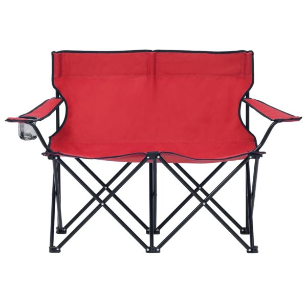 Sklopiva stolica za kampiranje za 2 osobe čelik/tkanina crvena