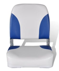 Sklopiva stolica za plovila jastukom boje plave-bijele 41 x 36 x 48 cm