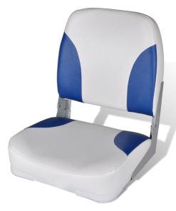 Sklopiva stolica za plovila jastukom boje plave-bijele 41 x 36 x 48 cm