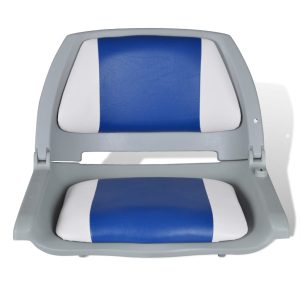 Sklopiva stolica za plovila jastukom u boji plave-bijele 41x51x48cm