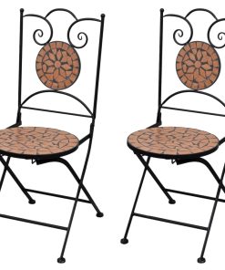 Sklopive bistro stolice 2 kom keramičke terakota