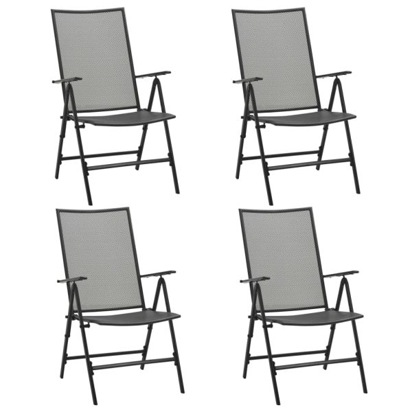 Sklopive mrežaste stolice 4 kom cm čelične antracit