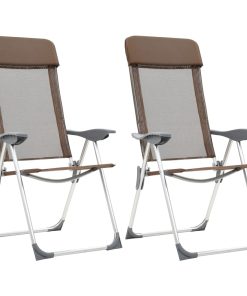 Sklopive stolice za kampiranje 2 kom smeđe aluminijske