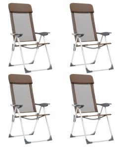 Sklopive stolice za kampiranje 4 kom smeđe aluminijske