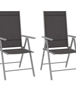 Sklopive vrtne stolice 2 kom od tekstilena crne