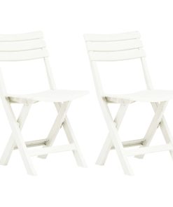 Sklopive vrtne stolice 2 kom plastične bijele
