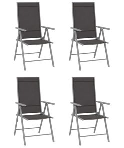Sklopive vrtne stolice 4 kom od tekstilena crne