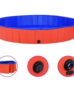 Sklopivi bazen za pse crveni 200 x 30 cm PVC