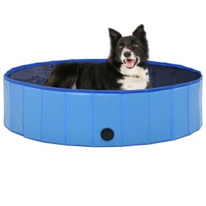Sklopivi bazen za pse plavi 120 x 30 cm PVC