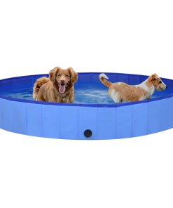 Sklopivi bazen za pse plavi 200 x 30 cm PVC
