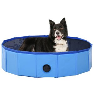 Sklopivi bazen za pse plavi 80 x 20 cm PVC