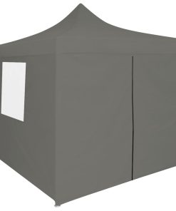 Sklopivi šator za zabave s 4 bočna zida 3 x 3 m antracit