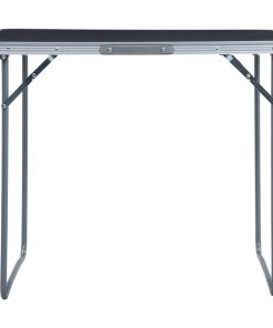 Sklopivi stol za kampiranje s metalnim okvirom 80 x 60 cm sivi