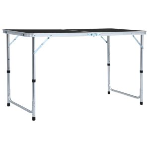 Sklopivi stol za kampiranje sivi aluminijski 120 x 60 cm