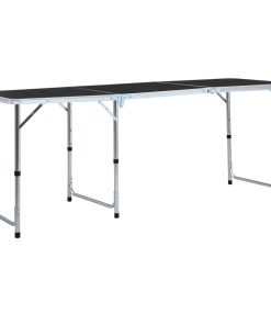 Sklopivi stol za kampiranje sivi aluminijski 180 x 60 cm