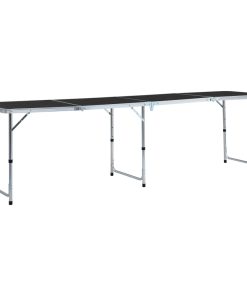 Sklopivi stol za kampiranje sivi aluminijski 240 x 60 cm