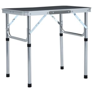 Sklopivi stol za kampiranje sivi aluminijski 60 x 45 cm