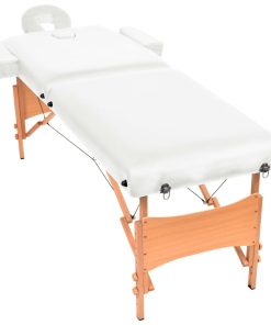 Sklopivi stol za masažu s 2 zone debljina 10 cm bijeli