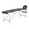 Sklopivi stol za masažu s 4 zone aluminijski crno-bijeli
