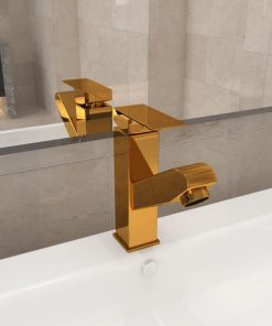 Slavina za umivaonik s funkcijom izvlačenja zlatna 157 x 172 mm